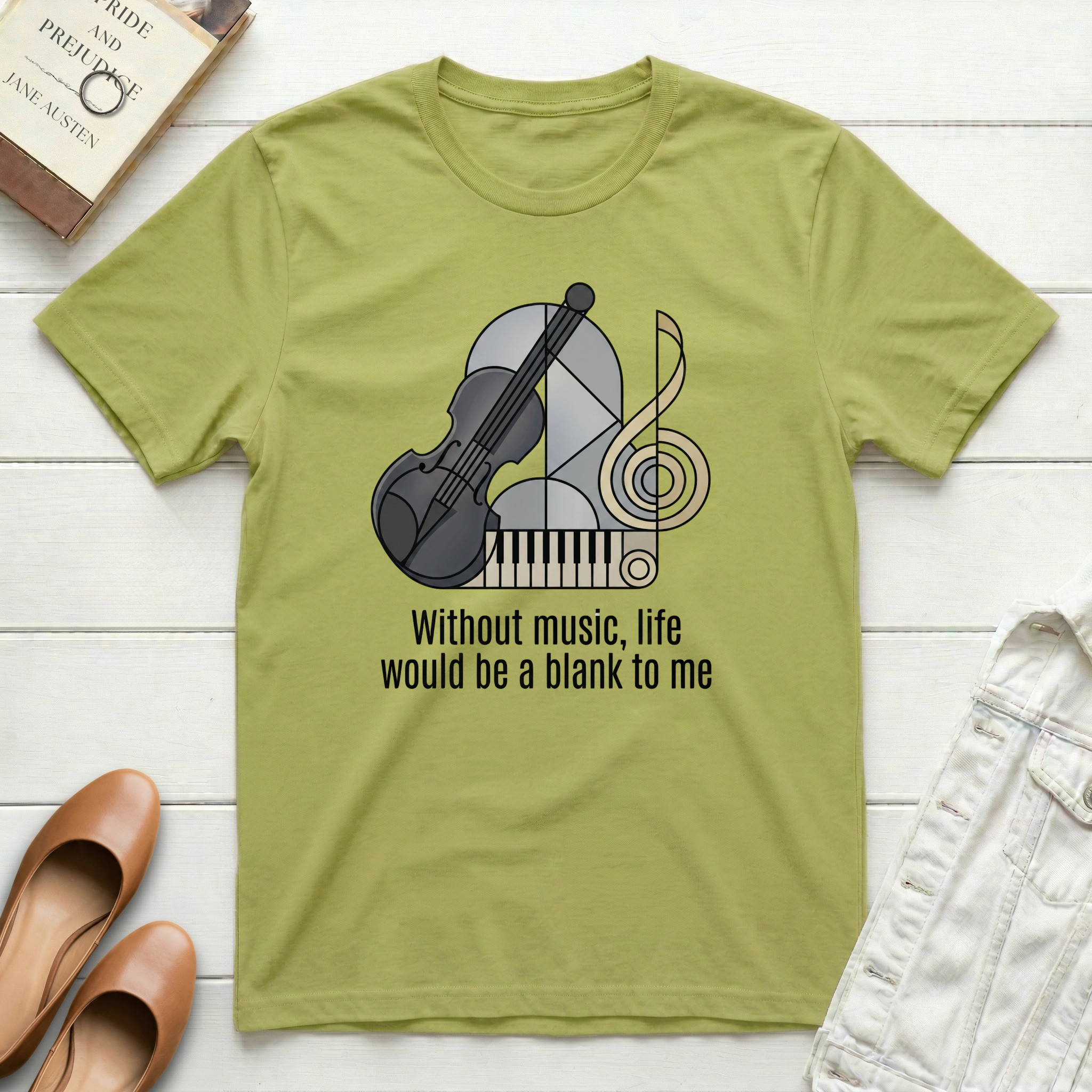 Without Music, Life Is Blank - Abstract T-Shirt