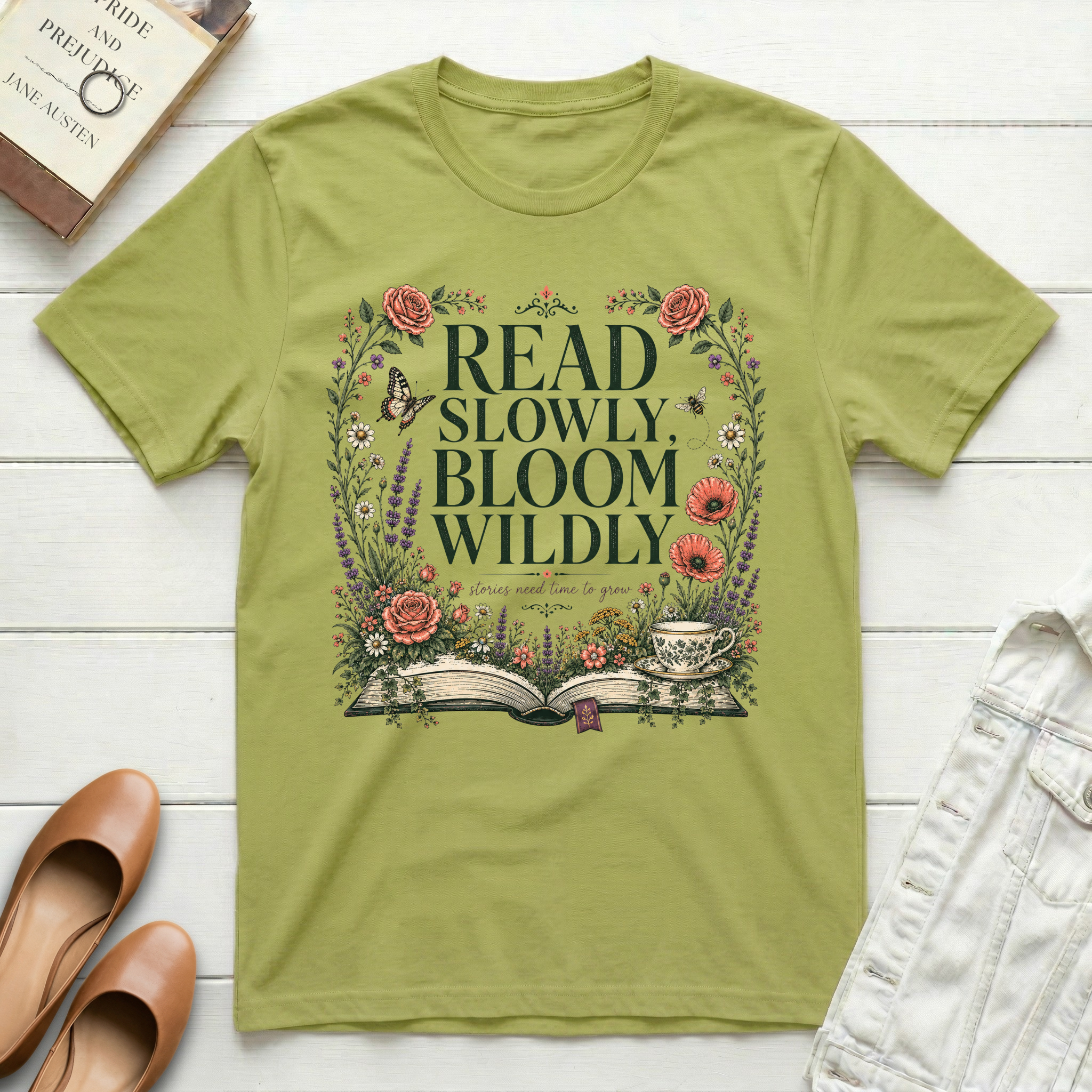 Read Slowly with Blooms T-Shirt