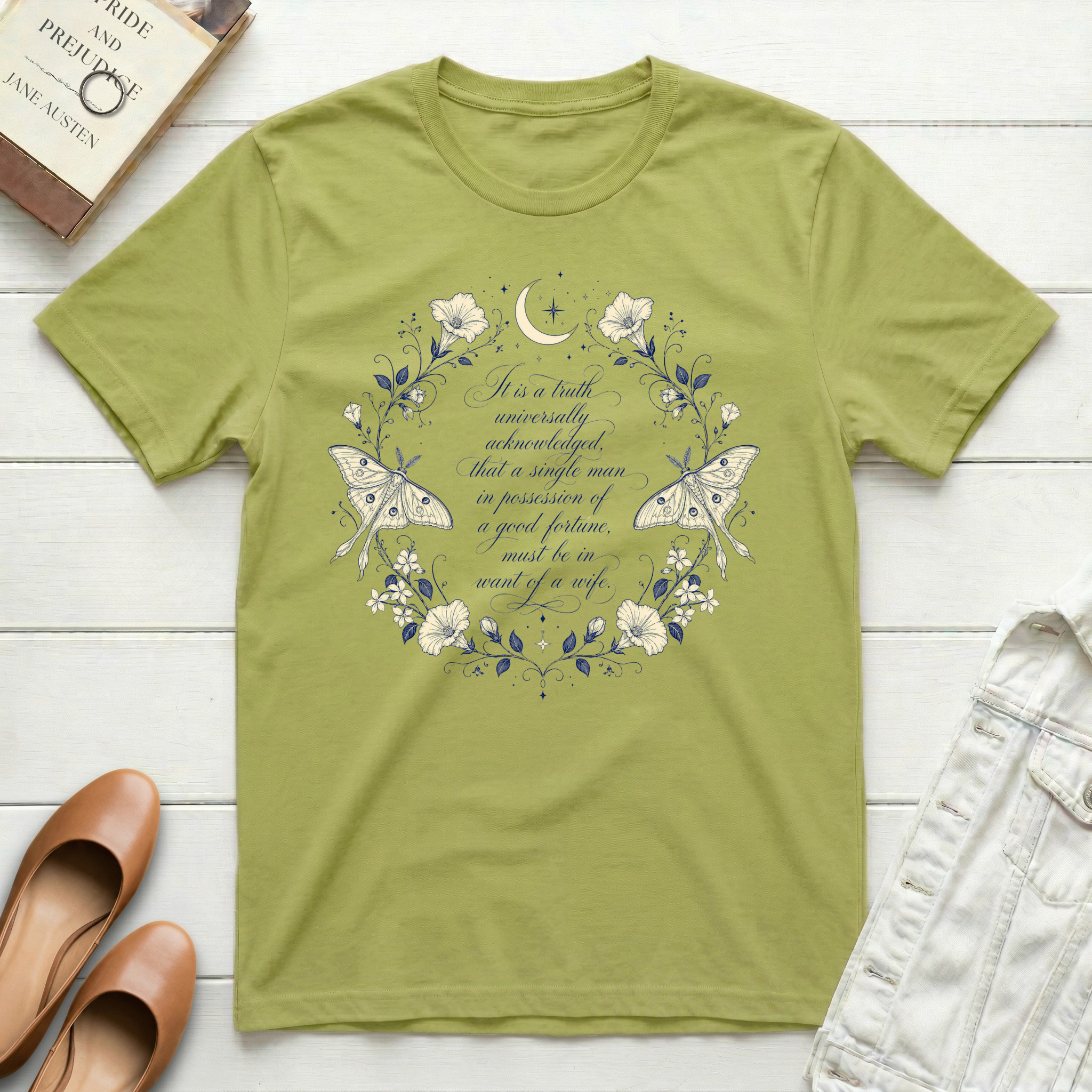 It Is a Truth Universally - Luna Moth T-Shirt