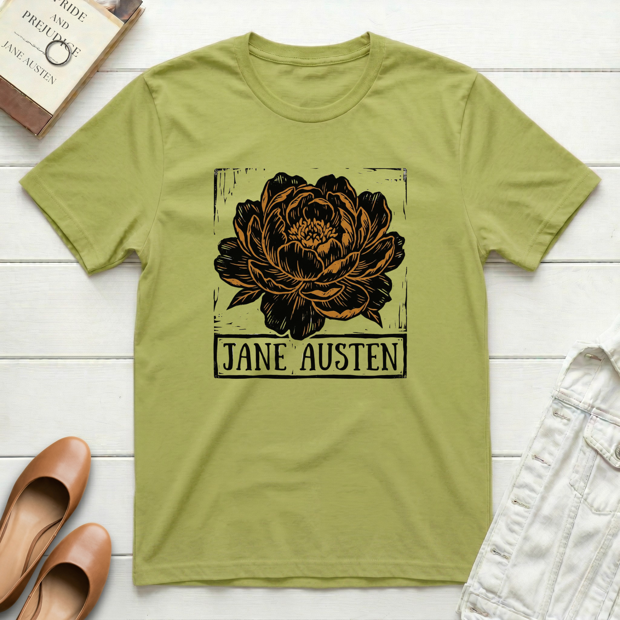 Jane Austen Floral T‑Shirt