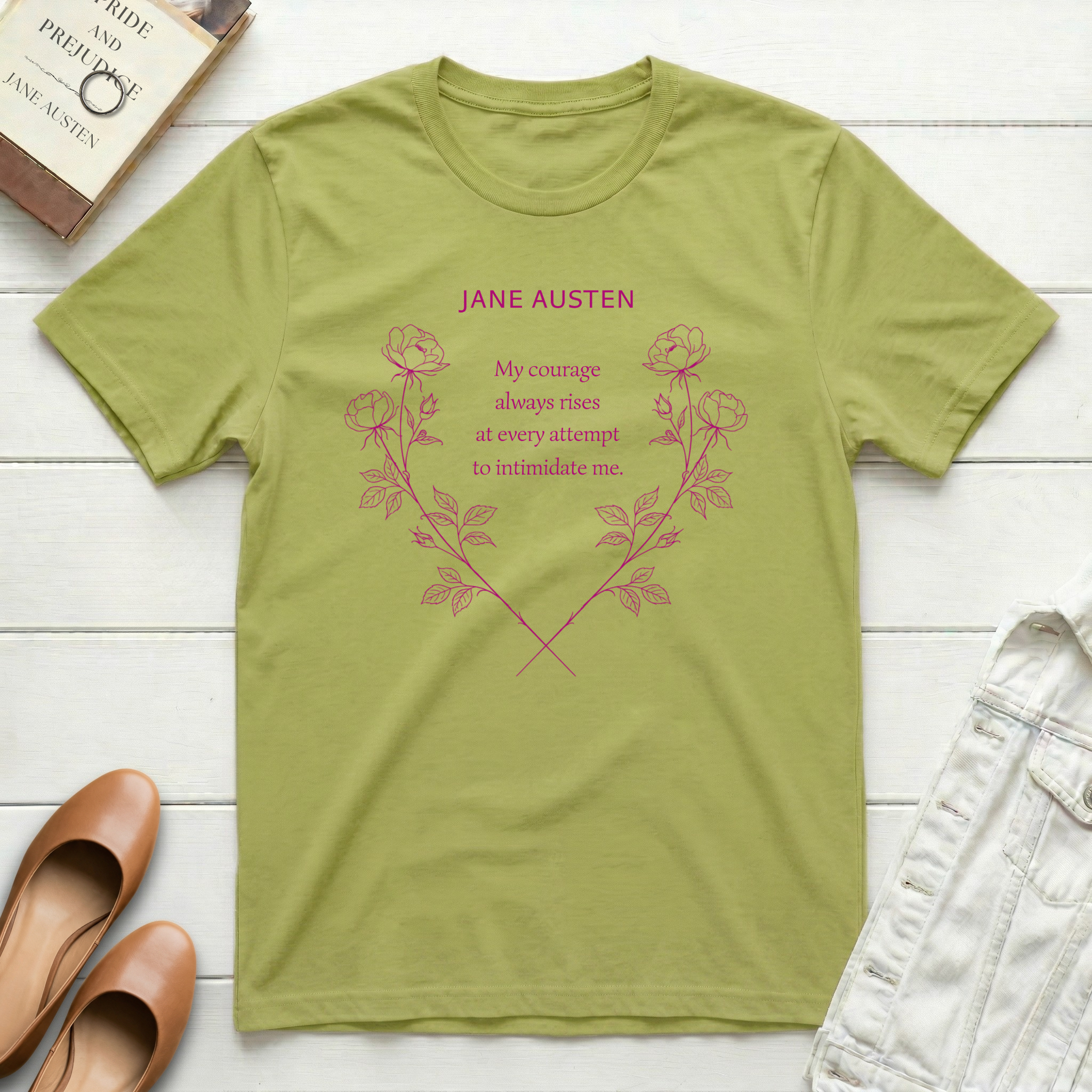 Jane Austen My Courage Rises T-Shirt