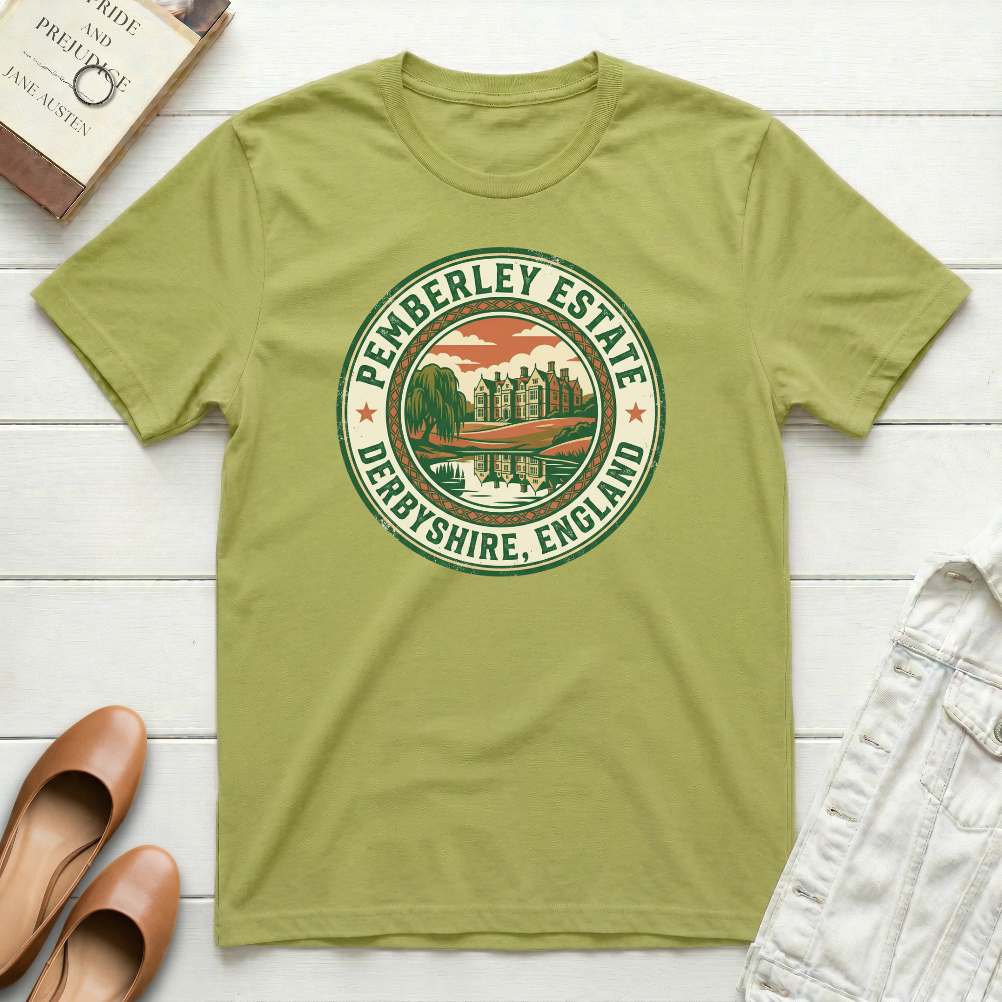 Pemberley Estate Derbyshire Badge T-Shirt