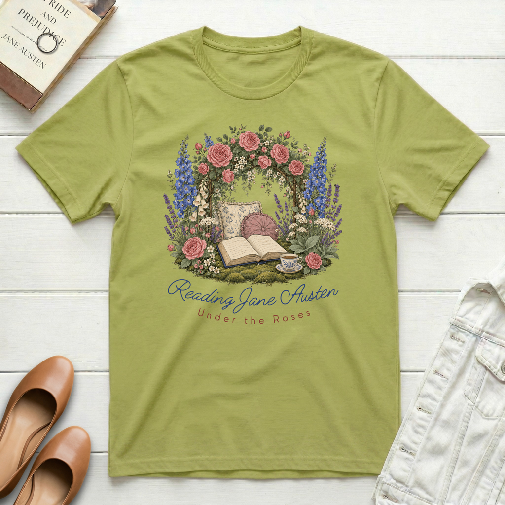 Reading Jane Under Roses T-Shirt