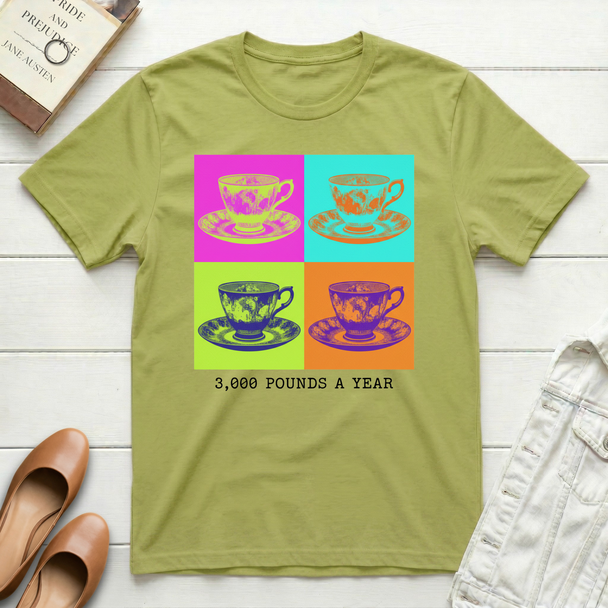 Teacup Pop Art 3,000 Pounds a Year T-Shirt