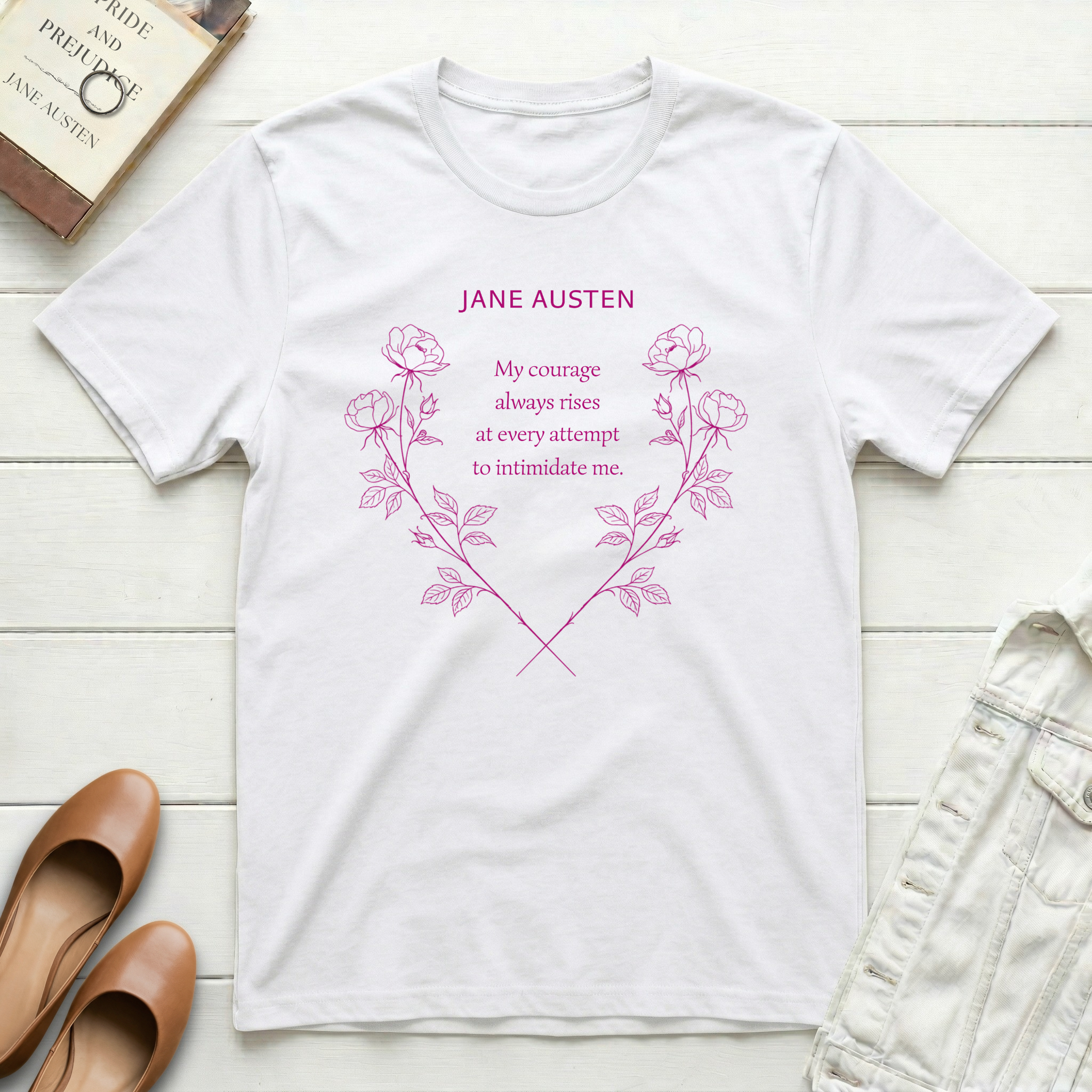Jane Austen My Courage Rises T-Shirt