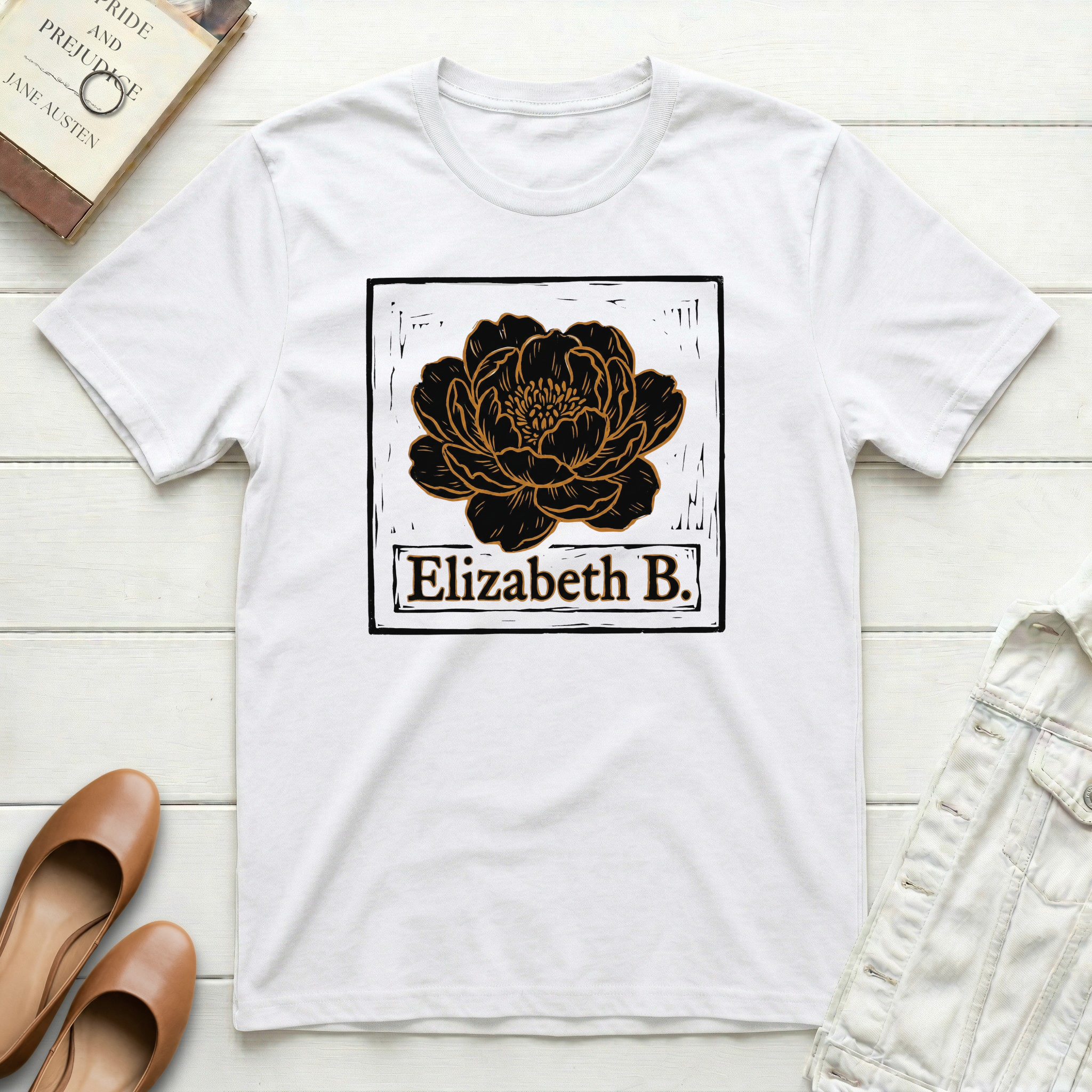 Elizabeth B. Flower Nameplate T-Shirt
