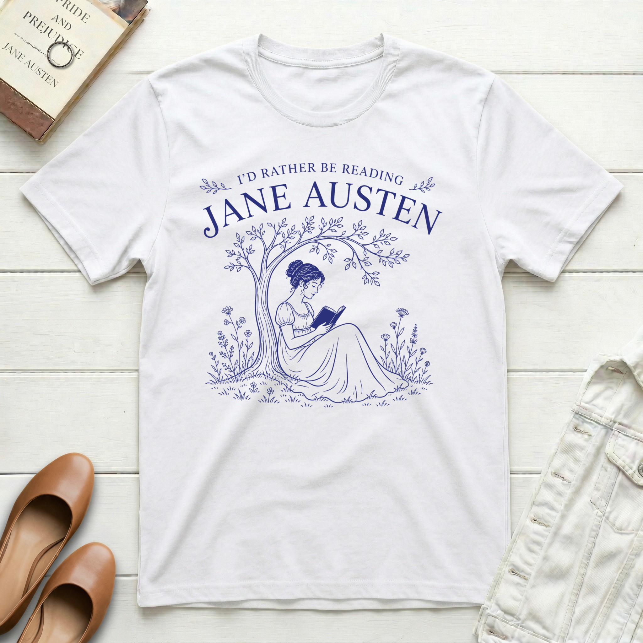 Reading Jane Under Trees T-Shirt