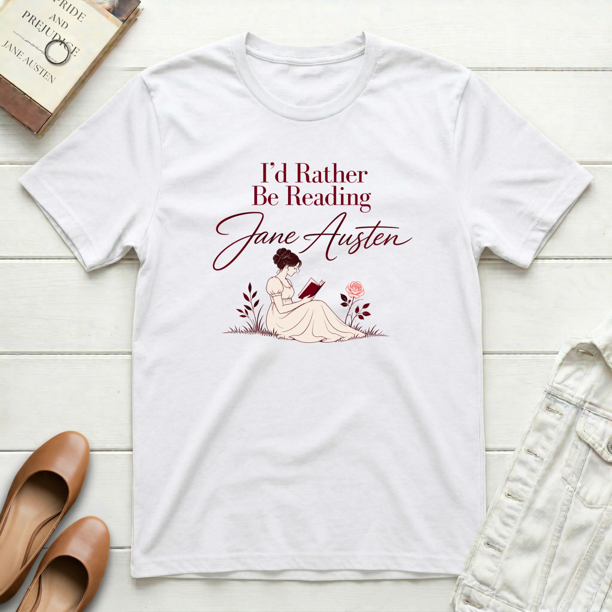 I'd Rather Be Reading Jane Austen Modern T-Shirt