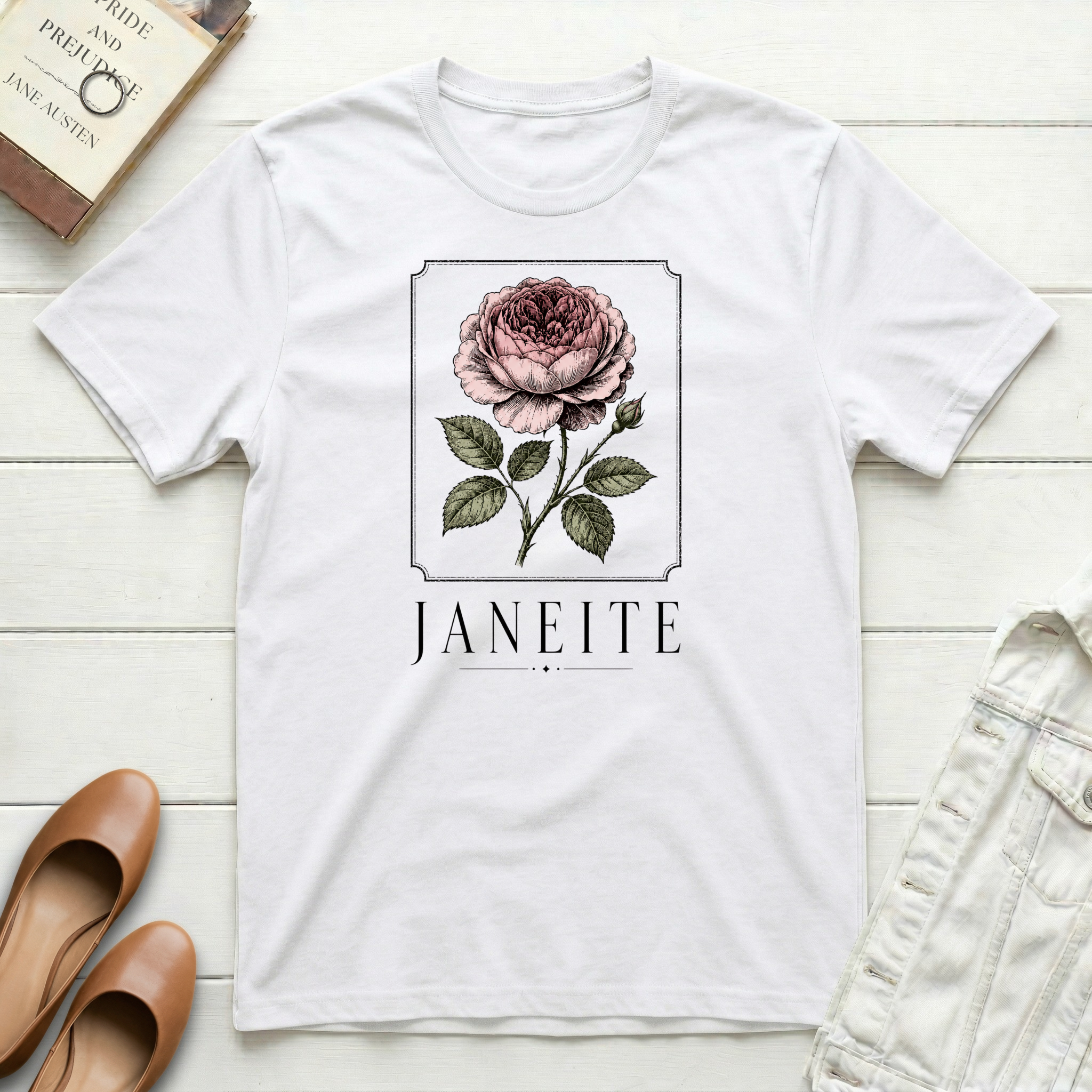 Janeite with Peony T-Shirt