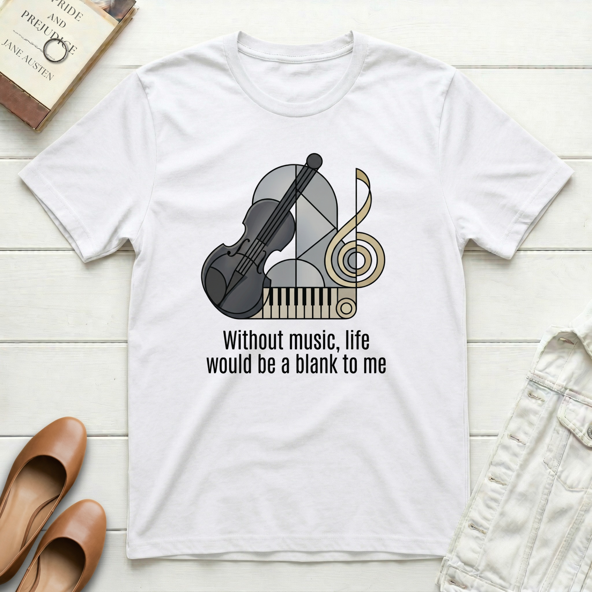 Without Music, Life Is Blank - Abstract T-Shirt