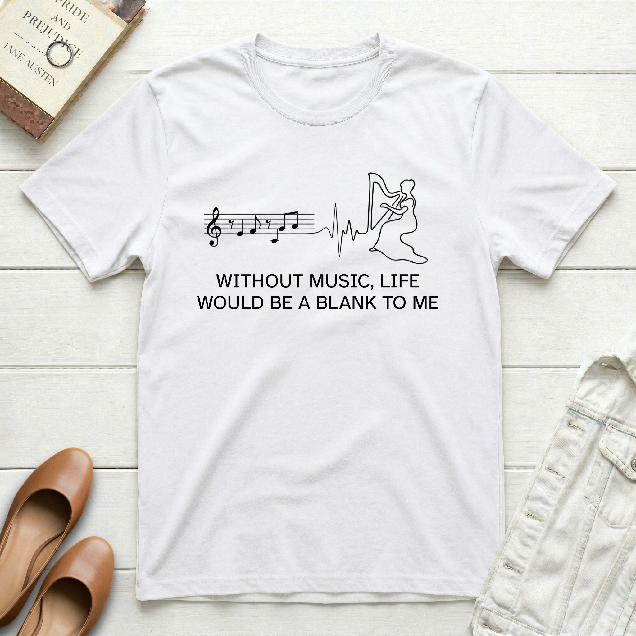 Without Music Life is a Blank T-Shirt