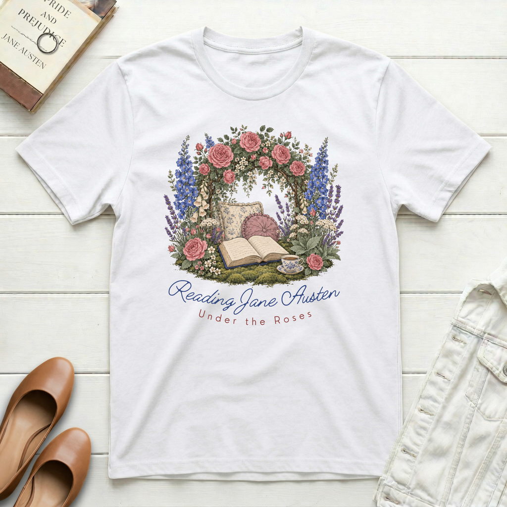 Reading Jane Under Roses T-Shirt