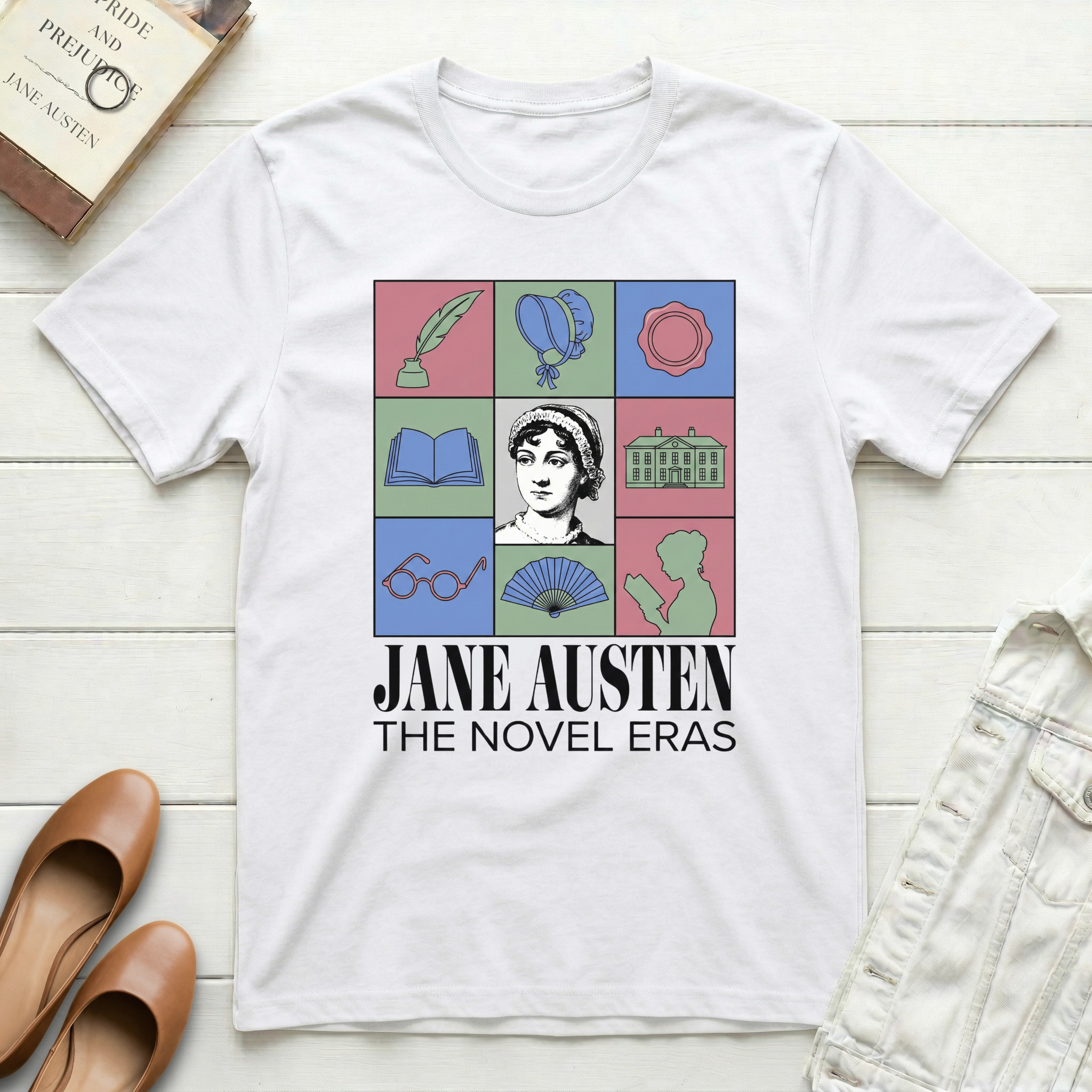 Jane Austen Novel Eras T-Shirt