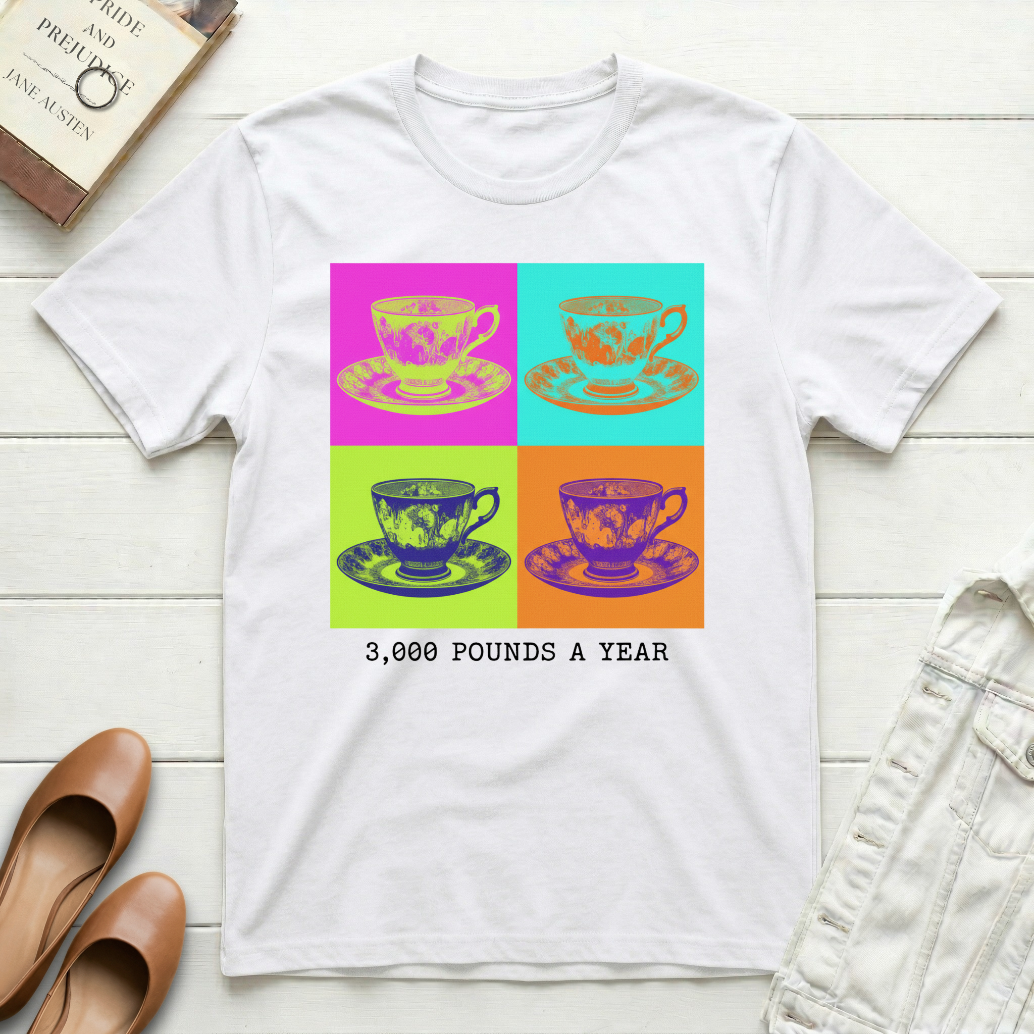 Teacup Pop Art 3,000 Pounds a Year T-Shirt