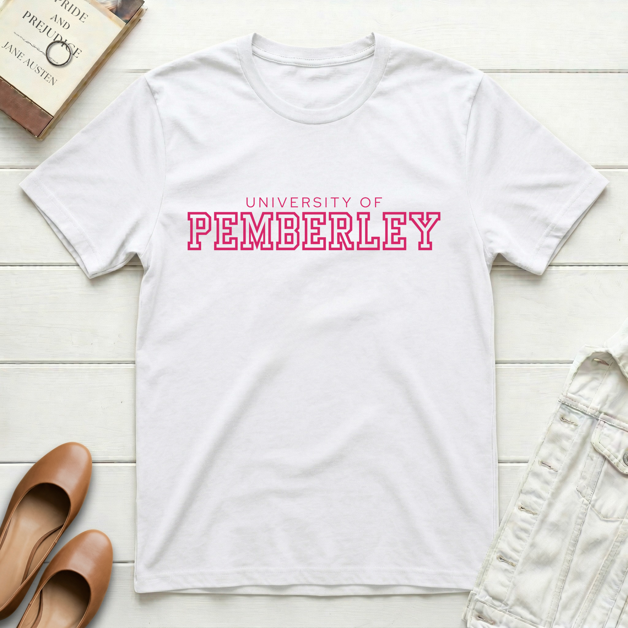 Pemberley University Outlined T‑Shirt