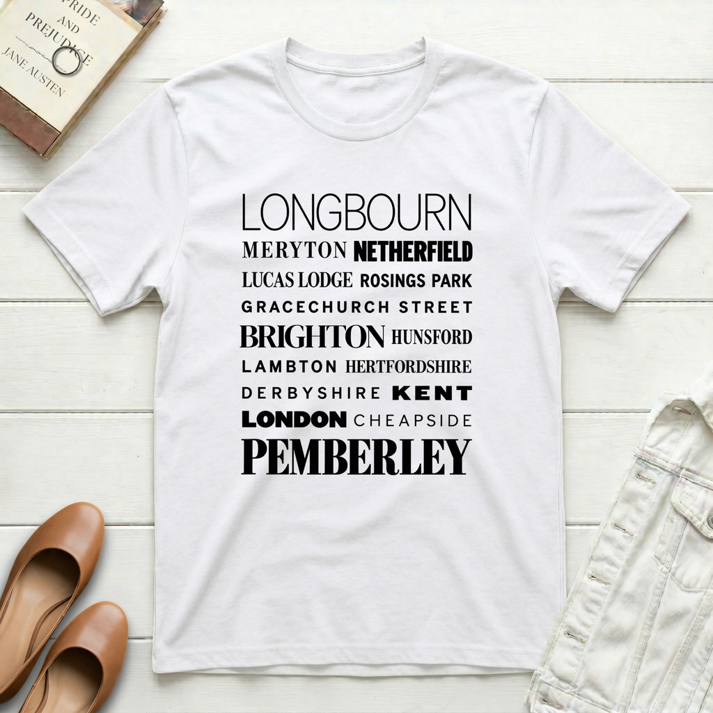 Pride & Prejudice Places T-Shirt