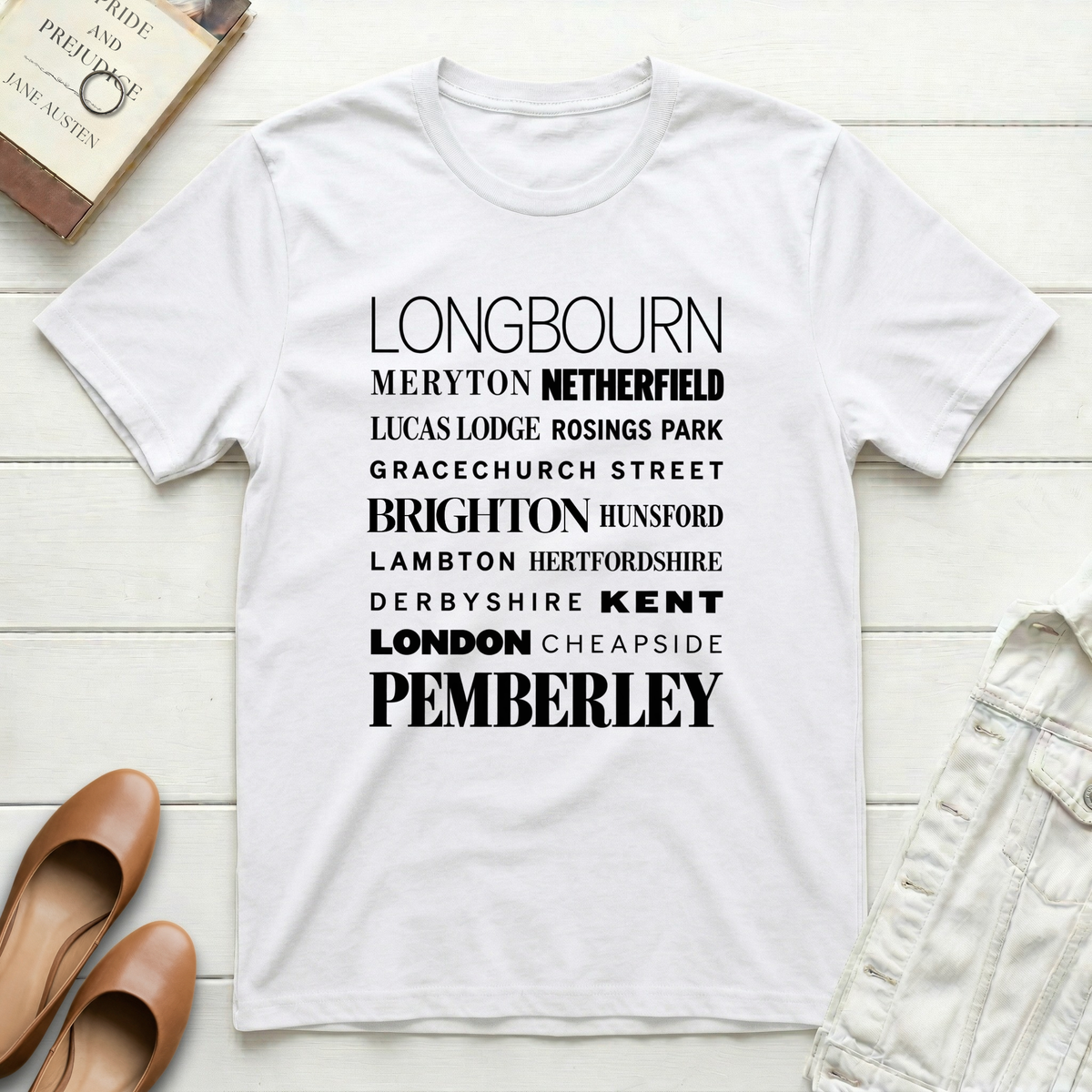 Pride & Prejudice Places T-Shirt