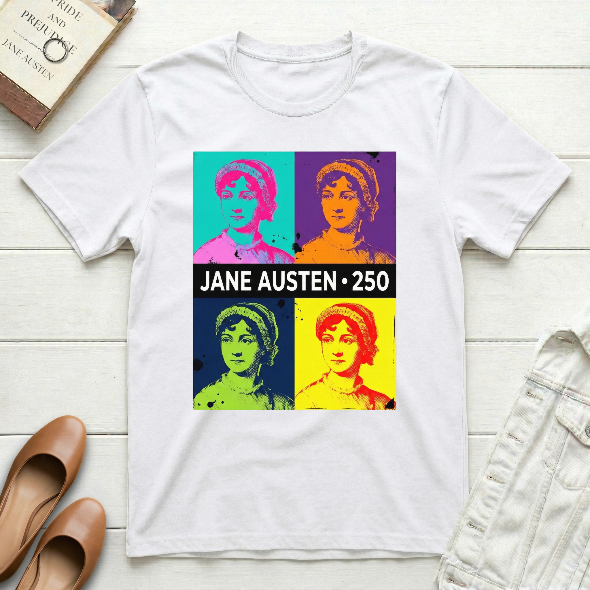 Jane Austen 250 Pop Art T-Shirt