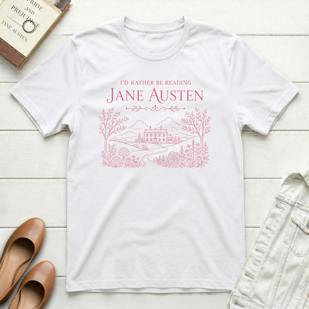 Reading Jane Austen on Path T-Shirt