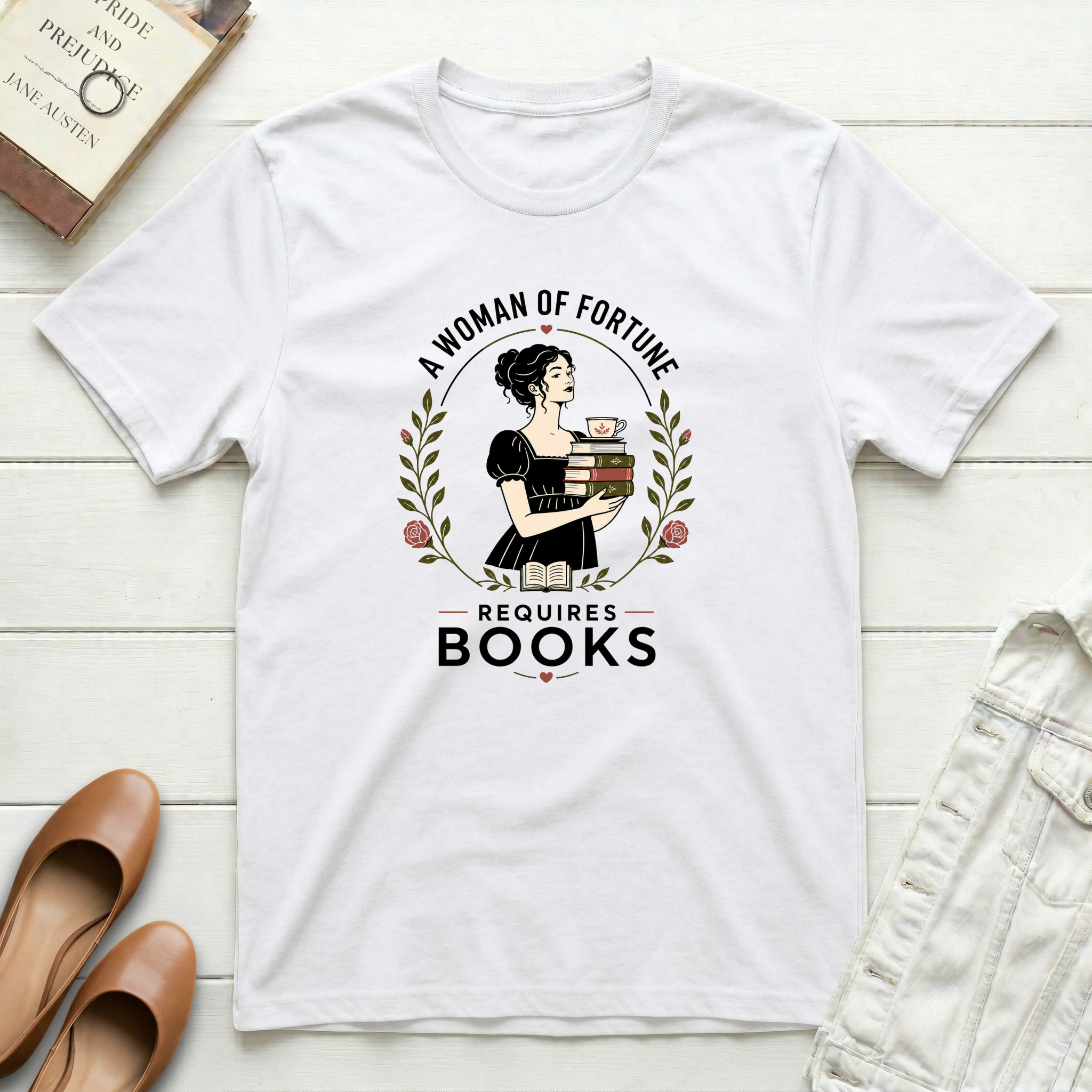 Woman Requires Books T-Shirt