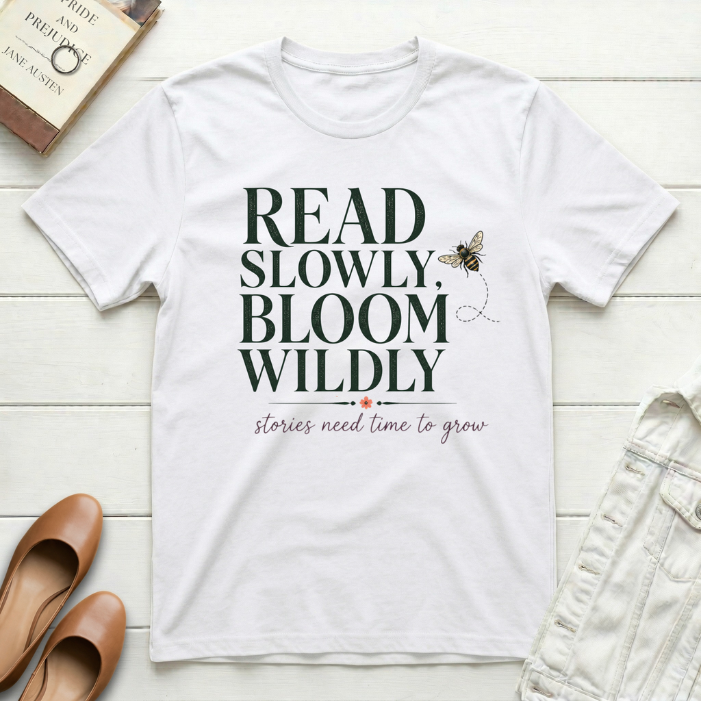 Read Slowly. Bloom Wildly T-Shirt