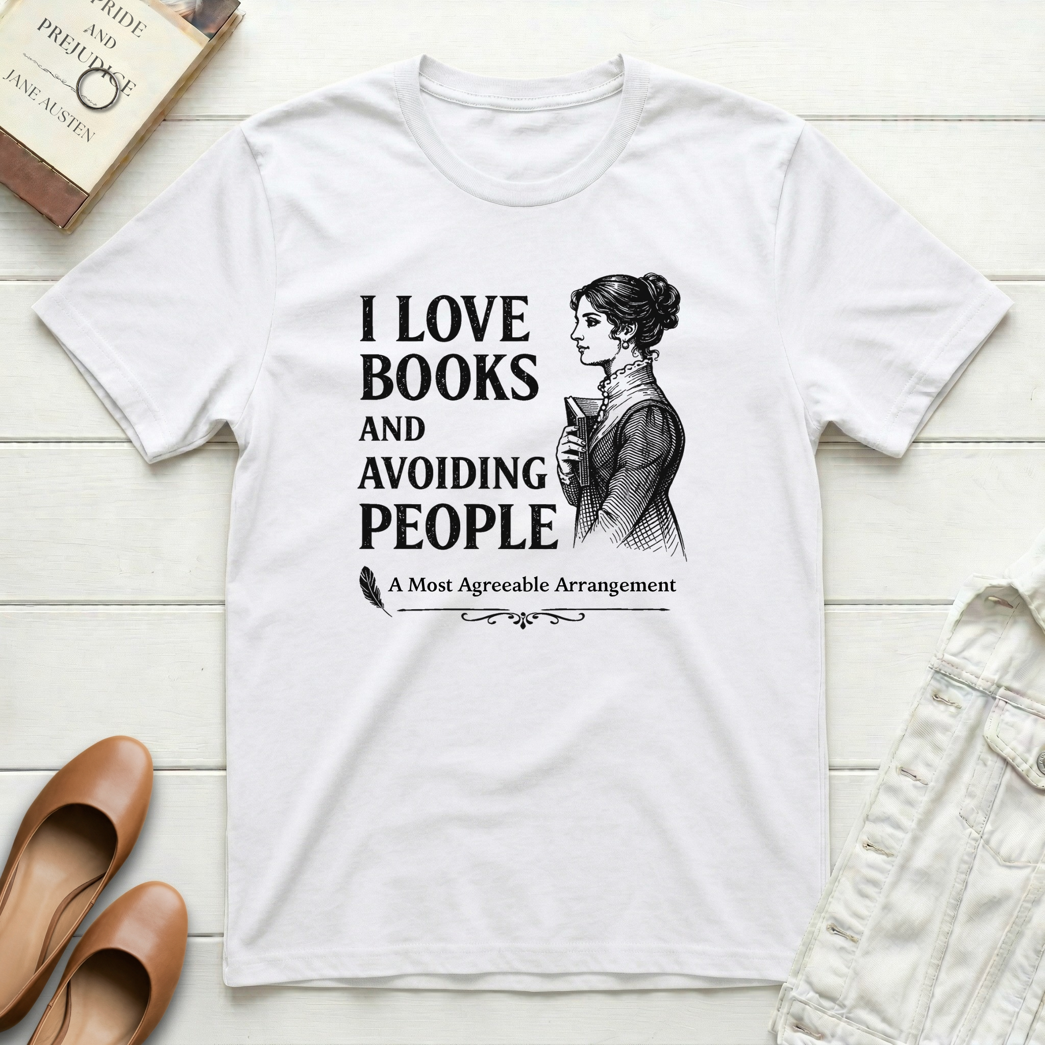 I Love Books and Avoiding People T-Shirt